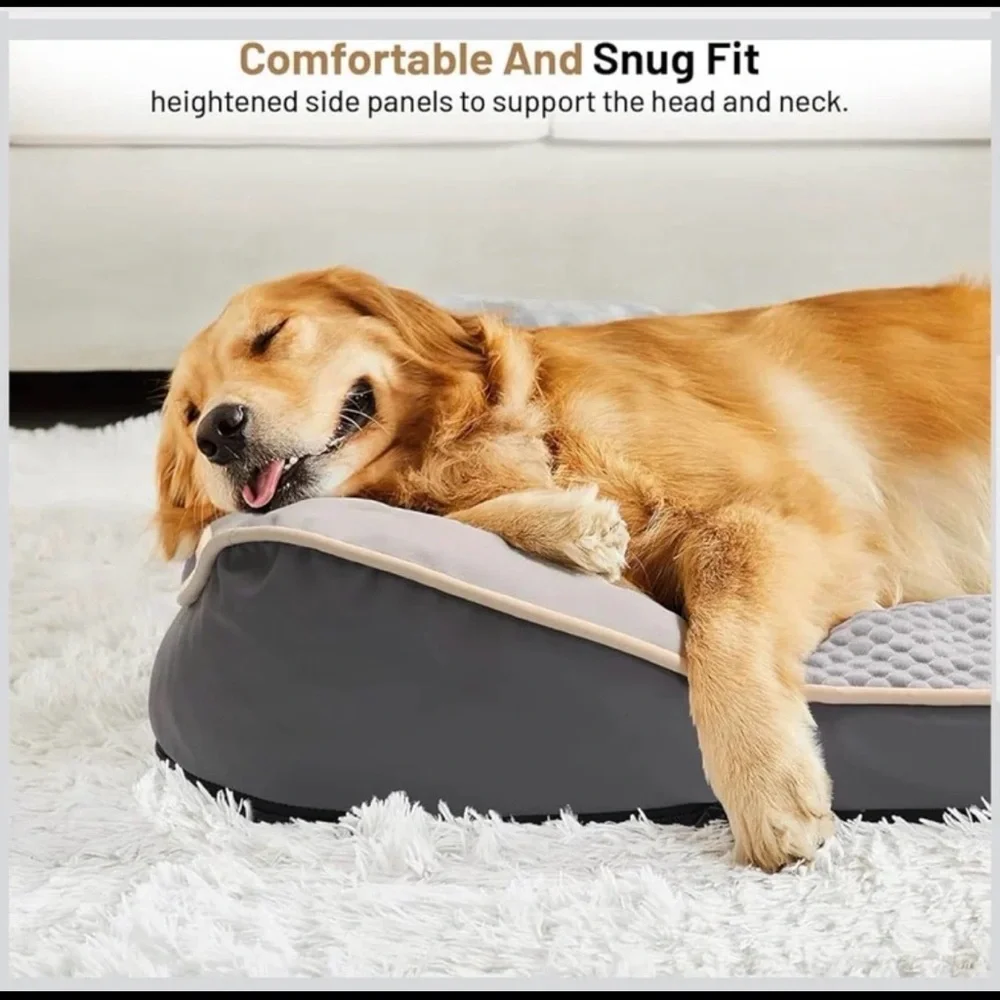 New Open Box Orthopedic Crate Dog Bed - Waterproof PU Dual-Surface Pet Bed,Small